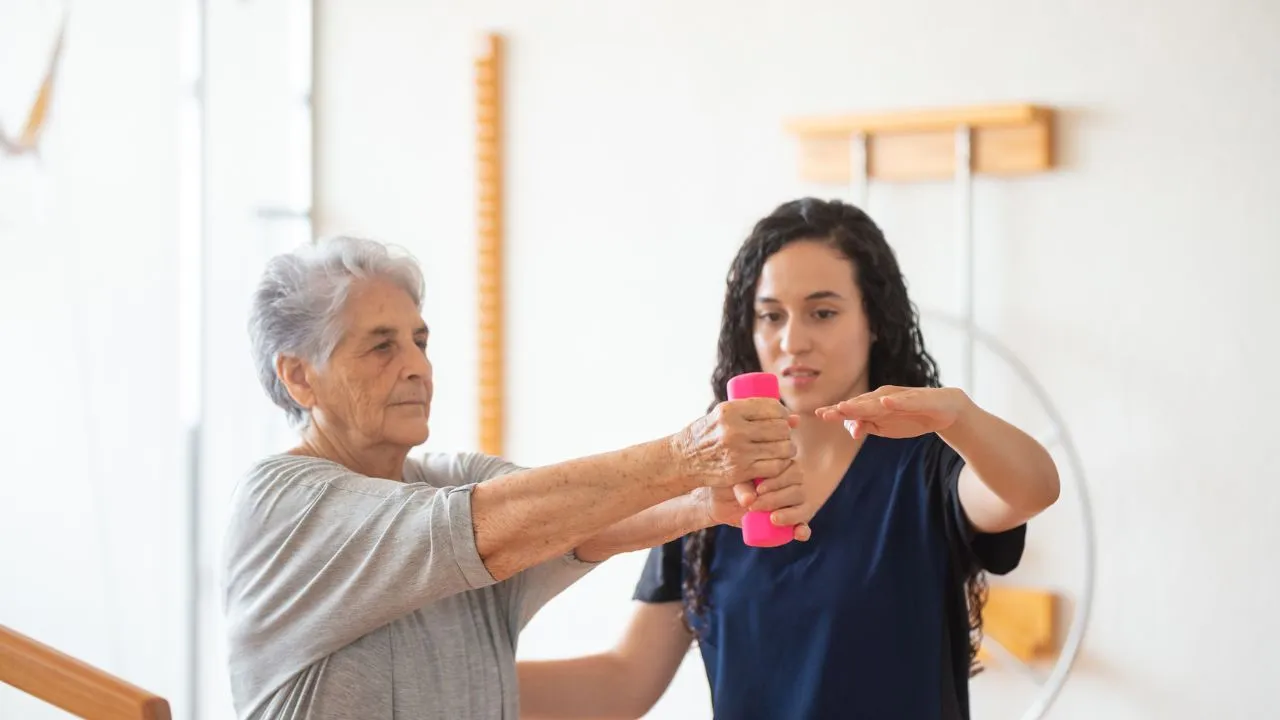 occupational therapist working with a patient